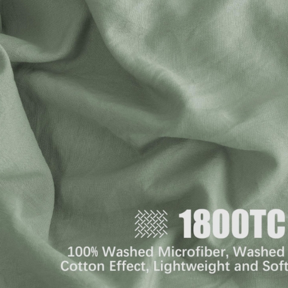 🆕⭐ Softest ever Boho sage green bowtie duvet cover set - Picture 7 of 8